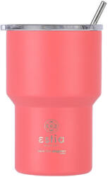 Estia Home Art Coffee Mug Lite Save The Aegean Reciclabil Pahar Termos Oțel Inoxidabil Fără BPA 400ml Fusion Coral cu Pai 01-18474 (01-18474)