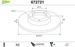 VALEO Disc frana VALEO COATED 672721 (672721)
