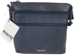 RIALTO fém logós átvetős sötétkék, dupla előzsebes kis bőrtáska RX371DO-07 - minosegitaska