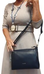 RIALTO sötétkék, közepes, három részes bőr divattáska RX352DO-07