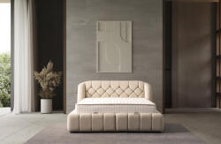 INFINIZA Calm Ágykeret Törtfehér Kárpittal 160x200 cm - Calm Ágyneműtartós Ágykeret