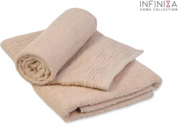 INFINIZA Briliant Színes Törölköző Szett - Bézs - 70x140 és 50x90 cm