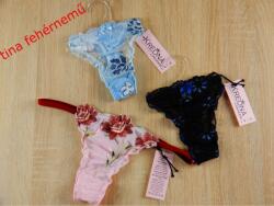 Kreona Tüll tanga virág himzéssel Rózsaszin