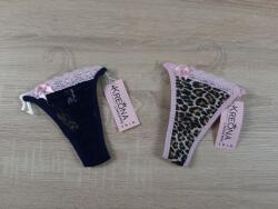 Kreona Masnis felülcsipkés tangák Sötétkék rózsaszin csipke