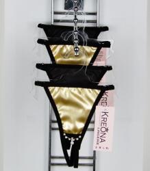 Kreona Randi tanga strasszköves velúr Fekete