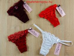 Kreona Pántos tanga ferdén rávart csipkével 2 Bordó