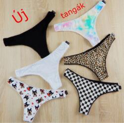 Barones Pamut csipő tanga pikós gumizással Mintás M(der. bőség 74-80 cm)