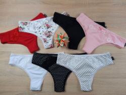 Barones klasszik csipkés féltanga Fehér pöttyös L