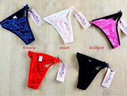 Kreona Pántos csipkés tanga oldalt kivágott Piros