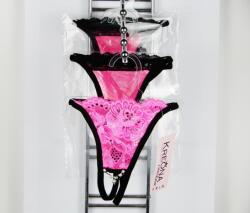 Kreona Randi tanga strasszos csipkés Rózsaszin