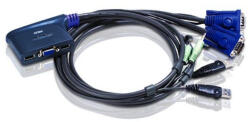 ATEN CS62U 2-Port USB VGA/Audio Cable KVM Switch (1, 8m) (CS62U) - 3bnetwork
