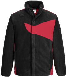 Portwest PW270 - PW2 kéttónusú polár pulóver, fekete/piros (PW270BDRL)