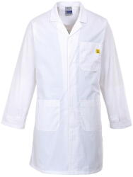 Portwest AS10 - Antisztatikus ESD köpeny, fehér (AS10WHRS) - munkavedelmed