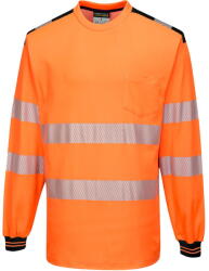 Portwest T185 - PW3 Hi-Vis hosszú ujjú póló, narancs/fekete (T185OBRM)