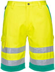 Portwest L043 - Hi-Vis könnyű poli-pamut rövidnadrág, sárga/kékeszöld (L043YTRL)