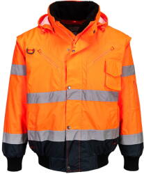 Portwest C465 - Hi-Vis 3 az 1-ben kontrasztos bomber dzseki, narancs/tengerészkék (C465ONR4XL) - munkavedelmed