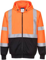 Portwest B315 - Hi-Vis kéttónusú kapucnis pulóver, narancs/fekete (B315OBRM) - munkavedelmed