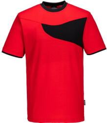 Portwest PW211 - PW2 póló S/S, piros/fekete (PW211RBKXL) - munkavedelmed