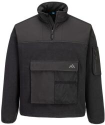 Portwest KX378 - KX3 1/4 Zip polár pulóver, fekete (KX378BKRL)