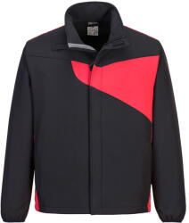 Portwest PW271 - PW2 softshell dzseki (2L), fekete/piros (PW271BDRXL) - munkavedelmed