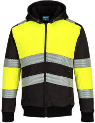 Portwest PW377 - PW3 Class 1 zippzáras téli kapucnis pulóver, sárga/fekete (PW377YBRS)