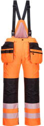 Portwest PW351 - PW3 Hi-Vis téli kantáros nadrág, narancs/fekete (PW351OBR4XL) - munkavedelmed