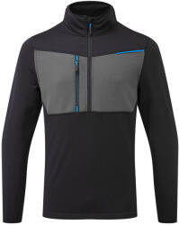 Portwest T755 - WX3 félzippzáras polár felső, fekete (T755BKRXXL)