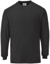 Portwest FR11 - Antisztatikus, lángálló hosszú ujjú póló, fekete (FR11BKRL) - munkavedelmed