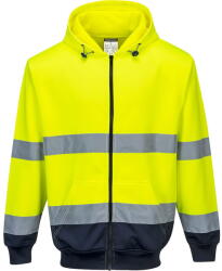 Portwest B317 - Kéttónusú zippzáras kapucnis pulóver, sárga/tengerészkék (B317YNRL) - munkavedelmed