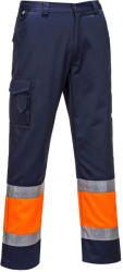 Portwest L049 - Hi-Vis könnyű, kéttónusú Combat nadrág, narancs/tengerészkék (L049ONRXXXL)