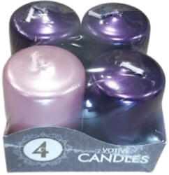 Adventi gyertya 4db-os 50g, 60/40 metál 3lila +1rózsaszín