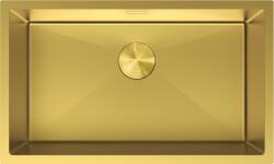 Mexen Trixo, 1 medencés rozsdamentes mosogató 750 x 440 mm, szálcsiszolt arany, 6415751000-55 (6415751000-55)