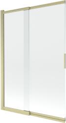 Mexen Fox, kétszárnyú tolóajtós kádparaván 120 × 150 cm, 5 mm-es átlátszó üveg, matt arany profil, 891-120-002-55-00 (891-120-002-55-00)