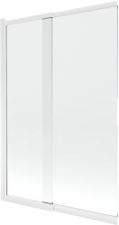 Mexen Fox, kétszárnyú tolóajtós kádparaván 120 × 150 cm, 5 mm-es átlátszó üveg, fehér profil, 891-120-002-20-00 (891-120-002-20-00)
