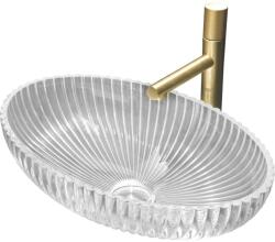 Mexen Zira, üveg pultra szerelhető mosdó 53 × 35 cm, átlátszó, 24175300 (24175300)