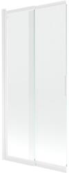 Mexen Fox, kétszárnyú tolóajtós kádparaván 85 × 150 cm, 5 mm-es átlátszó üveg, fehér profil, 891-085-002-20-00 (891-085-002-20-00)