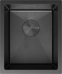 Mexen Trixo, 1 medencés rozsdamentes mosogató 370 x 440 mm, fekete, méhsejtmintás, 6412371000-70HC (6412371000-70HC)