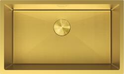 Mexen Trixo, 1 medencés rozsdamentes mosogató 750 x 440 mm, szálcsiszolt arany, méhsejtminta, 6415751000-55HC (6415751000-55HC)