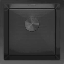 Mexen Trixo, 1 medencés rozsdamentes mosogató 440 x 440 mm, fekete, méhsejtmintás, 6413441000-70HC (6413441000-70HC)