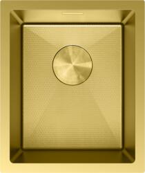 Mexen Trixo, 1 medencés rozsdamentes mosogató 370 x 440 mm, szálcsiszolt arany, méhsejtminta, 6412371000-55HC (6412371000-55HC)