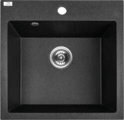 Laveo Alena, 1 kamrás gránit mosogató 490x490x215 mm, fekete foltos, LAV-SBA_710T (LAV-SBA_710T)