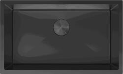 Mexen Trixo, 1 rekeszes rozsdamentes mosogató 750 x 440 mm, fekete, 6415751000-70 (6415751000-70)