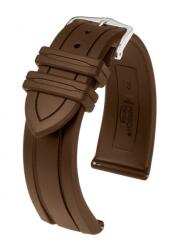 Hirsch Hevea Kaucsuk Sötétbarna óraszíj - 20mm / L -120/80mm