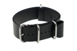 Rios Athens Bőr Nato Óraszíj Fekete - 22mm/L/XL - 290mm