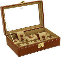 Friedrich23 Cordoba Óratartó doboz 10 órához üvegtetővel barna