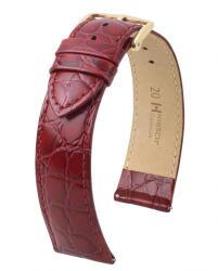 Hirsch Crocograin Burgundi Arany csattal óraszíj - 18mm / M - 110/70mm
