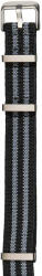Herzog STRECH NATO óraszíj JAMES BOND" FEKETE ÉS SZÜRKE - 22mm / M/L -270mm