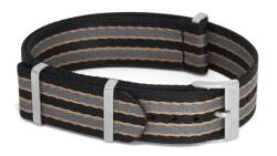 Phenome Straps Premium Nato Óraszíj Fekete Szürke és Bézs - 22mm / L/XL- 335mm