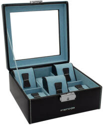 Friedrich23 Bond Óratartó doboz 6 órához üvegtetővel fekete