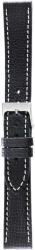 Herzog Alta Moda óraszíj fekete fehér varrással - 16mm / M/L - 115/75mm